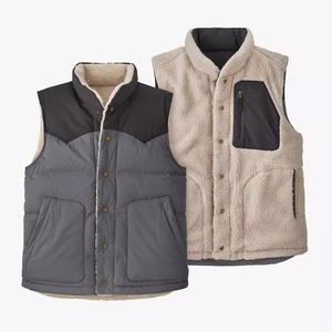 Gilet piumino Color contrasto retrò <span class=keywords><strong>Pile</strong></span> polari Sherpa <span class=keywords><strong>Pile</strong></span> Double-face Wear gilet con Logo personalizzato piumino caldo - Product Image 3