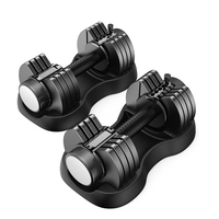 Ensemble d'haltères réglables recouverts de caoutchouc de 25 lb avec plateau pour l'entraînement musculaire, antidérapant et durable, unisexe