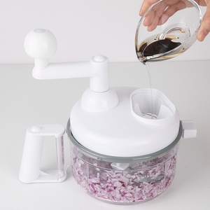 Multi-function Manual Hand Crank <b>Vegetable</b> <b>Chopper</b> Food Mincer Mixer with Transparent Bowl <b>for</b> Household Kitchen Use - Product Image 6