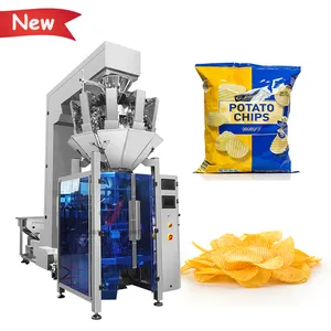 High speed automatic weigh gusset bag apple shrimp plantain banana potato chips packaging machine