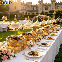 Ensemble de réchauds de buffet en acier inoxydable pour hôtel, idéal pour les fêtes et banquets en extérieur, chauffe-plats et présentoirs de buffet
