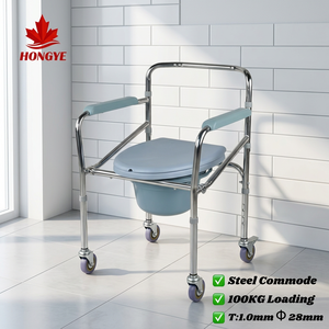 Asiento de Inodoro Plegable Portátil de Acero al Carbono con Certificación CE MDR de HONGYE, para Personas Mayores/Discapacitadas, Capacidad de 100 kg, Venta al Por Mayor - Product Image 1
