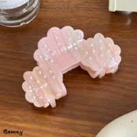 Pince à cheveux polyvalente Bemay Korea en acétate, perle de coquillage colorée, 9,4 cm, pour femme, usage quotidien, tresse arrière de la tête, pince requin, accessoire capillaire