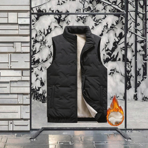 Gilet formel en laine d'agneau pour homme avec fermeture éclair, manteau épais en laine pour l'hiver, vêtement d'extérieur grande taille, OEM - Product Image 3