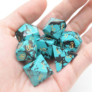 Dados de Piedra Hechos a Mano Rojos y Verdes a Precio de Fábrica, Dados Poliédricos Multifacéticos para Juegos de Mesa, Dungeons & Dragons, RPG, <span class=keywords><strong>DM</strong></span> y Jugador - Product Image 6