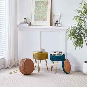 Mobilier turc moderne tabouret lounge bouffant luxe rose rouge <span class=keywords><strong>beige</strong></span> noir bleu velours marocain <span class=keywords><strong>pouf</strong></span> rond siège de chaise <span class=keywords><strong>pouf</strong></span> - Product Image 6
