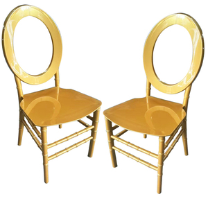 Bán buôn Vòng O trở lại chiavari ghế vàng PP nhựa đám cưới ăn khách sạn ghế - Product Image 3