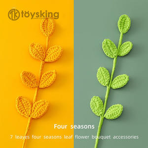 Juego de 7 Hojas de Crochet Hechas a Mano, Relleno de Ramos Florales y Accesorio, Suministros para Manualidades, Decoración del Hogar - Product Image 3