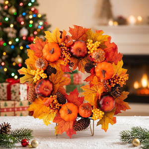Ghirlanda AYOYO con Foglie d'Acero, Zucca, Pino, Decorazioni per Raccolto, Ringraziamento, <span class=keywords><strong>Halloween</strong></span>, Natale, Capodanno, Arredamento Casa - Product Image 2