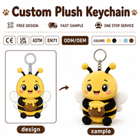 Porte-clés en peluche de coton personnalisé, adorable animal en peluche, OEM ODM, personnalisable avec logo et rembourrage en coton PP