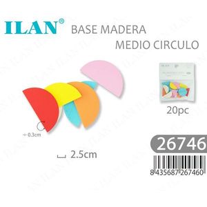 Base Semicircolare in Legno Ilan 2,5x0,3 Cm 20 Pezzi per Artigianato - Product Image 3