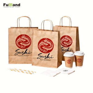 Sac d'emballage alimentaire en kraft imprimé, qualité supérieure, fourni directement par l'usine, sac en papier kraft pour plats à emporter - Product Image 6