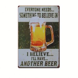 Classic Vintage Beer Signs Nostalgic Tin Wall Art for Bar Cafe Decor, Rustic Style Metal <b>Sign</b> - Product Image 1