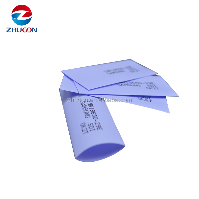 Isı PET shrink wrap 18650 pil wrap shrink sleeve iki kolay yırtılma hatları ile özelleştirilmiş kap mühürler