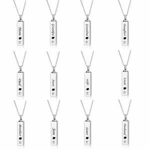 Mamá <span class=keywords><strong>y</strong></span> <span class=keywords><strong>Pap</strong></span>á Cubo de acero inoxidable colgante collar urna de Kit de cenizas de cremación de la joyería - Product Image 1