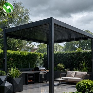 Pérgola Bioclimática para Jardín <span class=keywords><strong>MIA</strong></span> 3x4 de Acero al Carbono con Techo de Láminas Motorizadas, Tira de LED Solar, Totalmente Impermeable, Color Personalizado - Product Image 2