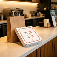 Boîte à pizza rigide en carton ondulé biodégradable, finition mate, impression personnalisée, qualité alimentaire, pour pizzeria, à emporter et livraison