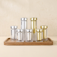 Flacon à pilules et capsules double couche en acrylique mat doré et argenté de qualité supérieure, 100 ml, avec bouchon à vis de qualité alimentaire