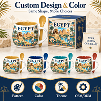 Afrikanische Ägypten-Pyramiden-Souvenirs: Keramikbecher mit Sphinx-Design, individuelle Wahrzeichen-Porzellan-Tasse, OEM/ODM Großhandelslieferant