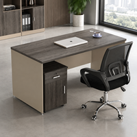 Bureau de Direction Haut de Gamme avec Bibliothèque et Meuble de Rangement – Table en Bois Moderne pour Managers