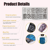 2024 feuille Floral papillon ligne impression pochoir ongles timbre modèles en acier inoxydable estampage plaques Nail Art outils