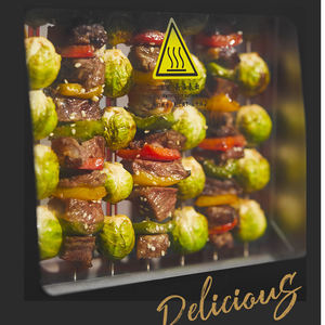 Barbecue sans fumée, brochettes rotatives automatiques, rôtissoire électrique de table avec 16 brochettes - Product Image 3