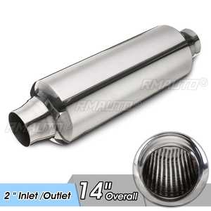 Silenciador de Escape Universal para Automóvil, Resonador de Tubo de Escape con Entrada/Salida de 51 mm, Acero Inoxidable - Product Image 1