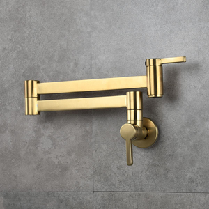实心黄铜可折叠壁挂式双手柄冷热水炉灶加水龙头 - Product Image 4
