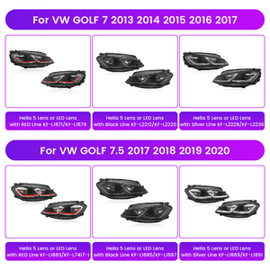 Paire de phares <span class=keywords><strong>LED</strong></span> pour <span class=keywords><strong>VW</strong></span> Golf6/MK6/<span class=keywords><strong>GOLF</strong></span> 5/<span class=keywords><strong>Golf</strong></span> <span class=keywords><strong>7</strong></span>/<span class=keywords><strong>GOLF</strong></span> <span class=keywords><strong>7</strong></span>.5 03-20, clignotants DRL, éclairage avant de voiture, plug and play - Product Image 2