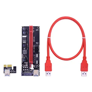 VER009S PCI-E Riser כרטיס Riser 009S PCI Express 1X כדי 16X 4Pin 6Pin SATA מו-לקס כוח 0.6M USB 3.0 כבל