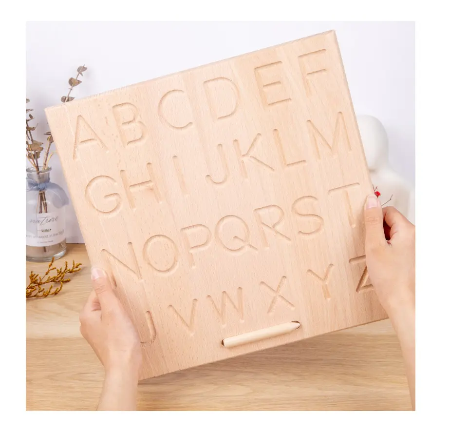 Language Toys Korean Arabic double-sided letter tracing Alphabet Numbers kids learning Writing Board wooden montessori toy