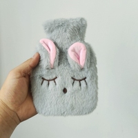 Bouillotte Hiver Chaude à Housse Douce Lapin Dessin Animé pour Thérapie et Soulagement