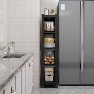 Estante de Almacenamiento Estrecho para Cocina ZWJ-CF-DL, Acero al Carbono, 5 Niveles, con Ruedas, para Refrigerador, para Artículos Diversos de Cocina - Product Image 3