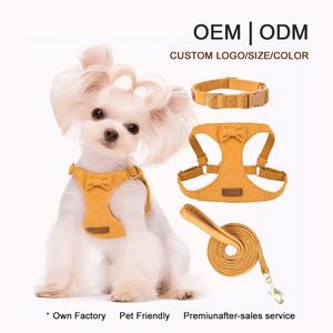 Nuevo Conjunto de Tres Piezas para Mascotas con Diseño de Lazo Adorable: Correa, <span class=keywords><strong>Chaleco</strong></span> y Collar para Perros con Cierre de Hebilla - Product Image 1