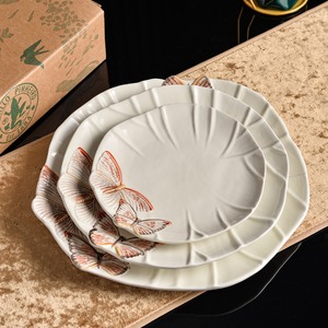 Service de table vintage en céramique peinte à la main, rond, 4 pièces, pour mariage, style européen, compatible four et lave-vaisselle - Product Image 2