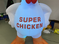 Coq gonflable de 3 mètres de haut pour la publicité, coq gonflable, animal de dessin animé avec lumière