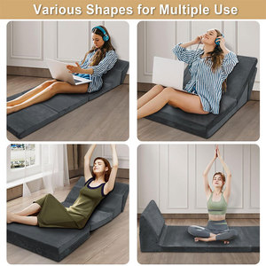 <b>Folding</b> Beanbag Mattress <b>Sofa</b> <b>Bed</b> Foam Mat Multifunctional Rectangular For Camping Picnic Office Nap Adult Child Pet Use - Product Image 3