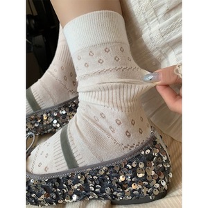 Slouch <b>Socks</b> Women Mid Calf Breathable Polyester Fiber White Gray Black Blue Light Pink Sweat Absorbing Odor Resistant - Product Image 2