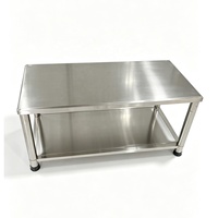Table basse double couche en acier inoxydable détachable pour la maison, le bureau, l'hôtel, le restaurant – Table d'appoint, table d'angle