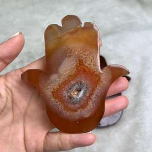 Prezzo all'ingrosso di alta qualità corniola Geode Hamza mani intagliate <span class=keywords><strong>Hamsa</strong></span> - Product Image 4