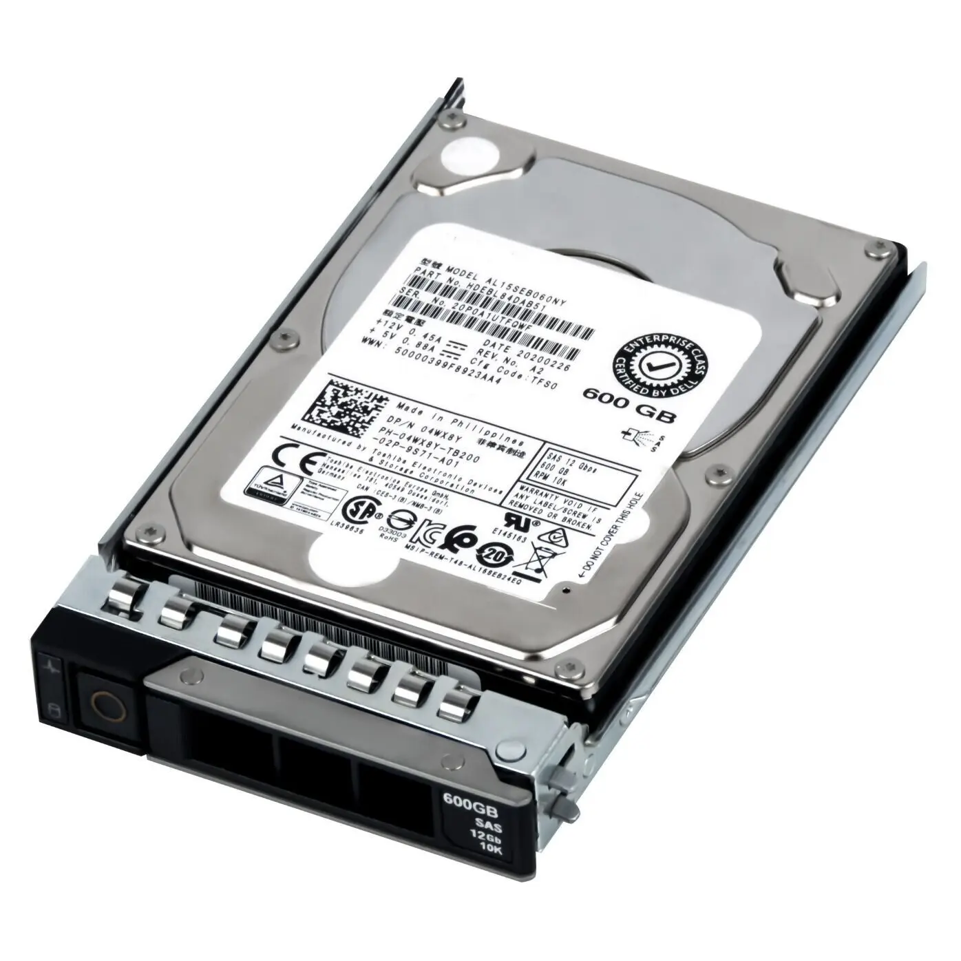 DEXX Hard Drive refurbish colokan panas 600 inci, Hard Drive 4WX8Y 2.5 GB 10k SAS 12Gbps untuk Server