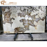 Marmer mewah Pandora Quartzite Patagonia lempengan marmer putih untuk latar belakang dinding Interior