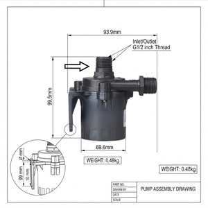 Pompe à eau CC sans balais ZKSJ 24V, hauteur de refoulement 15M, débit élevé 26L/min pour irrigation <span class=keywords><strong>solaire</strong></span> et <span class=keywords><strong>fontaine</strong></span> - Product Image 3