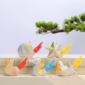 Sifflet d'eau en céramique avec cordon, motif vie marine mignonne, jouet musical d'éveil pour enfants - Product Image 6