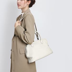 Sac fourre-tout décontracté pour femme en cuir de vachette véritable, style européen et américain, grande capacité, élégant, polyvalent, avec fermeture éclair - Product Image 2
