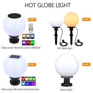 RGB Multi Color Remote Control Smart <strong>Ball</strong> Shaped <strong>Solar</strong> <strong>Powered</strong> LED Pillar Lights IP65 Waterproof Rating Dimmable CE Garden - Product Image 6