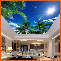 Panneaux de plafond suspendus en PVC à effet 3D unique, nouveau design DIY, papier peint décoratif, éclairage, plafond tendu en PVC