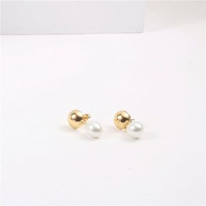 ต่างหู2024อินเทรนด์18K PVD ต่างหูห้อยไข่มุกชุบทอง - Product Image 4