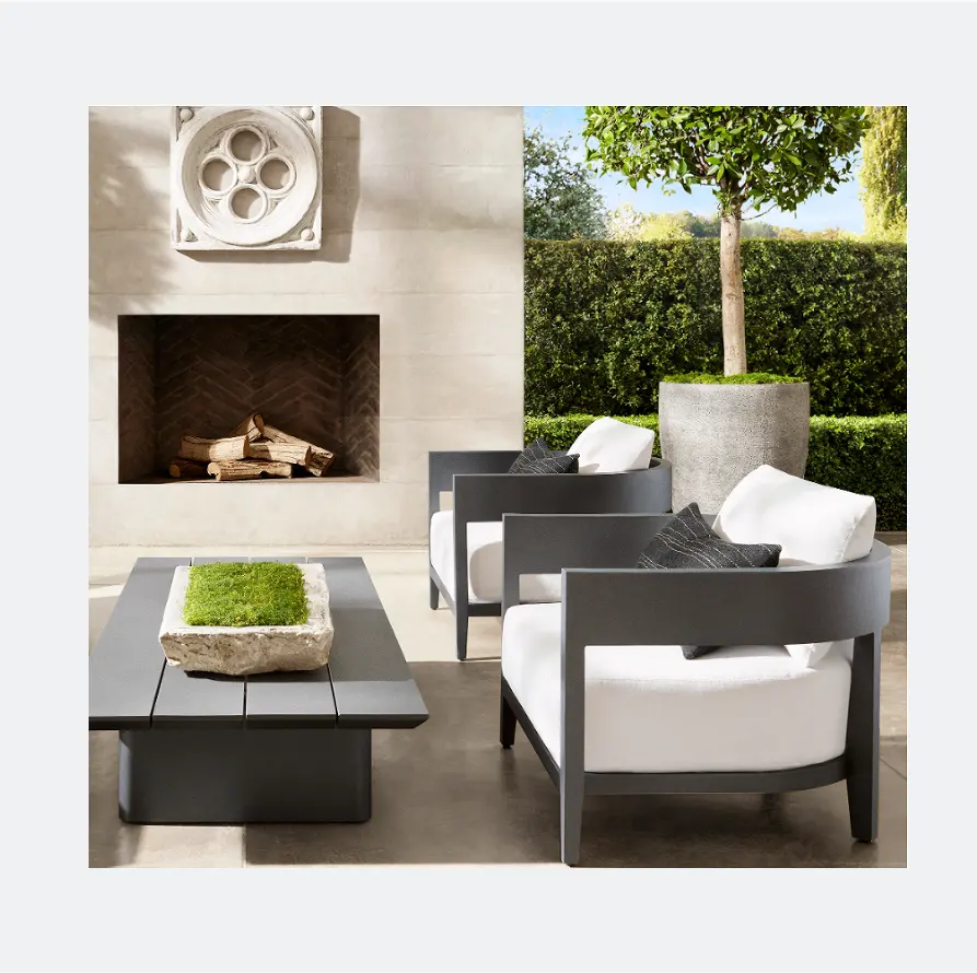 Balcony outdoor garden sets hotel patio armchair furniture aluminum lounge chair