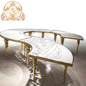 Wedding Event Hotel Used Stainless Steel <strong>Semi</strong> <strong>Circle</strong> S Shape Serpentine Dining <strong>Table</strong> - Product Image 6
